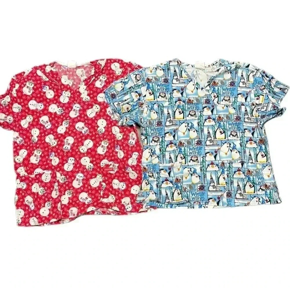 Peaches Scrub Tops sz M - Picture 1 of 8